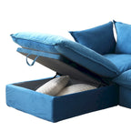 Canapés modulaires sectionnels, causeuse en velours de 82,66 po avec ottoman