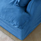Canapés modulaires sectionnels, causeuse en velours de 82,66 po avec ottoman
