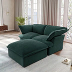 Canapés modulaires sectionnels, causeuse en velours de 82,66 po avec ottoman