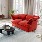 Canapés modulaires sectionnels, causeuse en velours de 82,66 po avec ottoman
